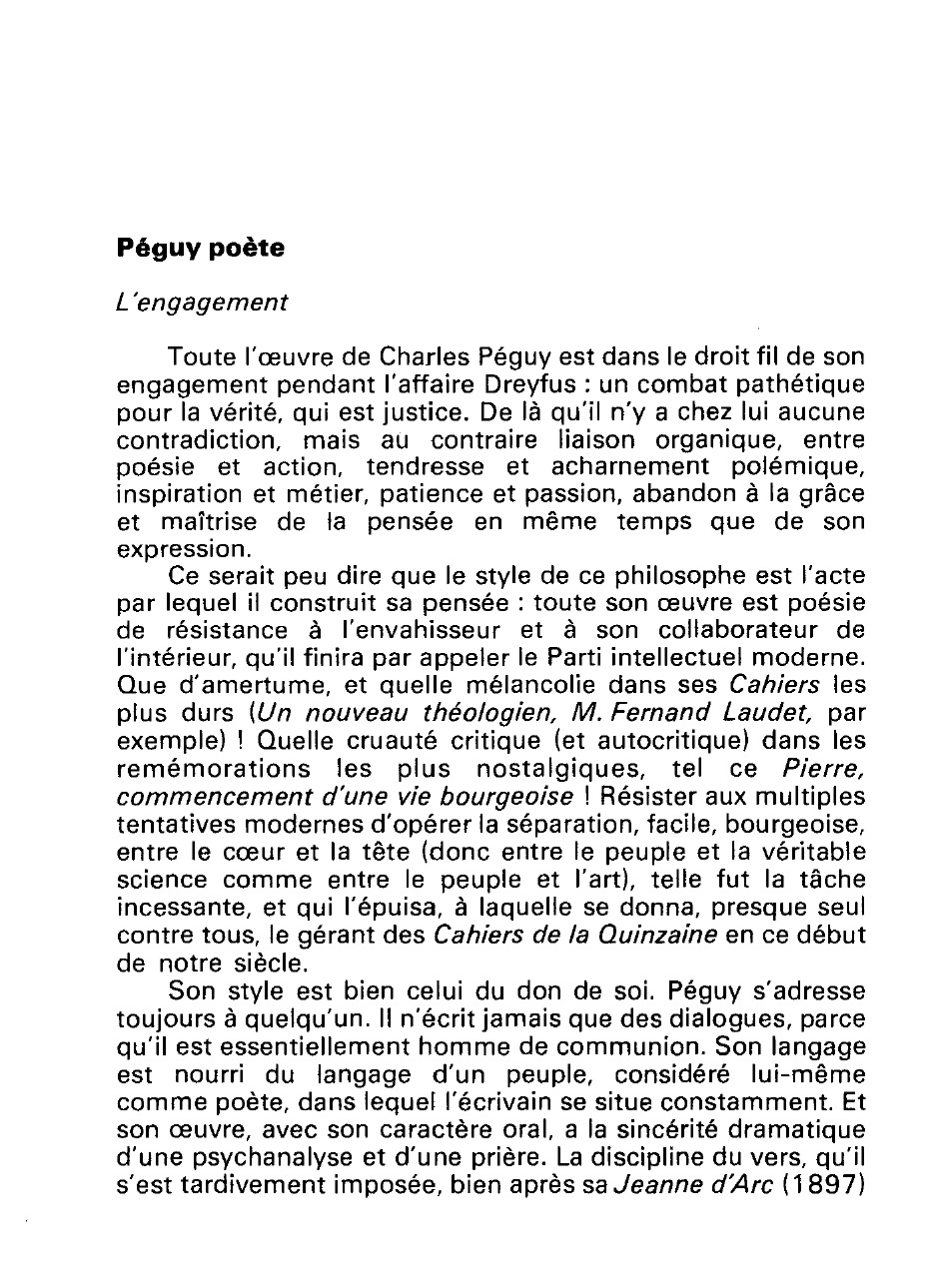 Prévisualisation du document Péguy poète