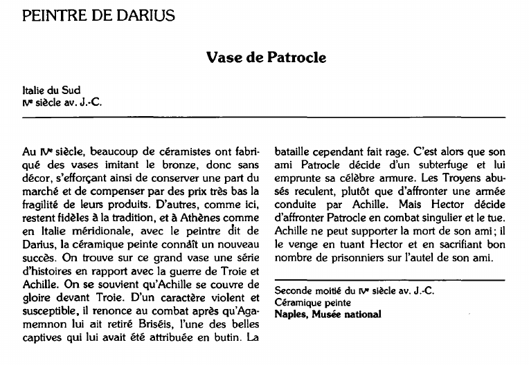 Prévisualisation du document PEINTRE DE DARIUS:Vase de Patrocle.