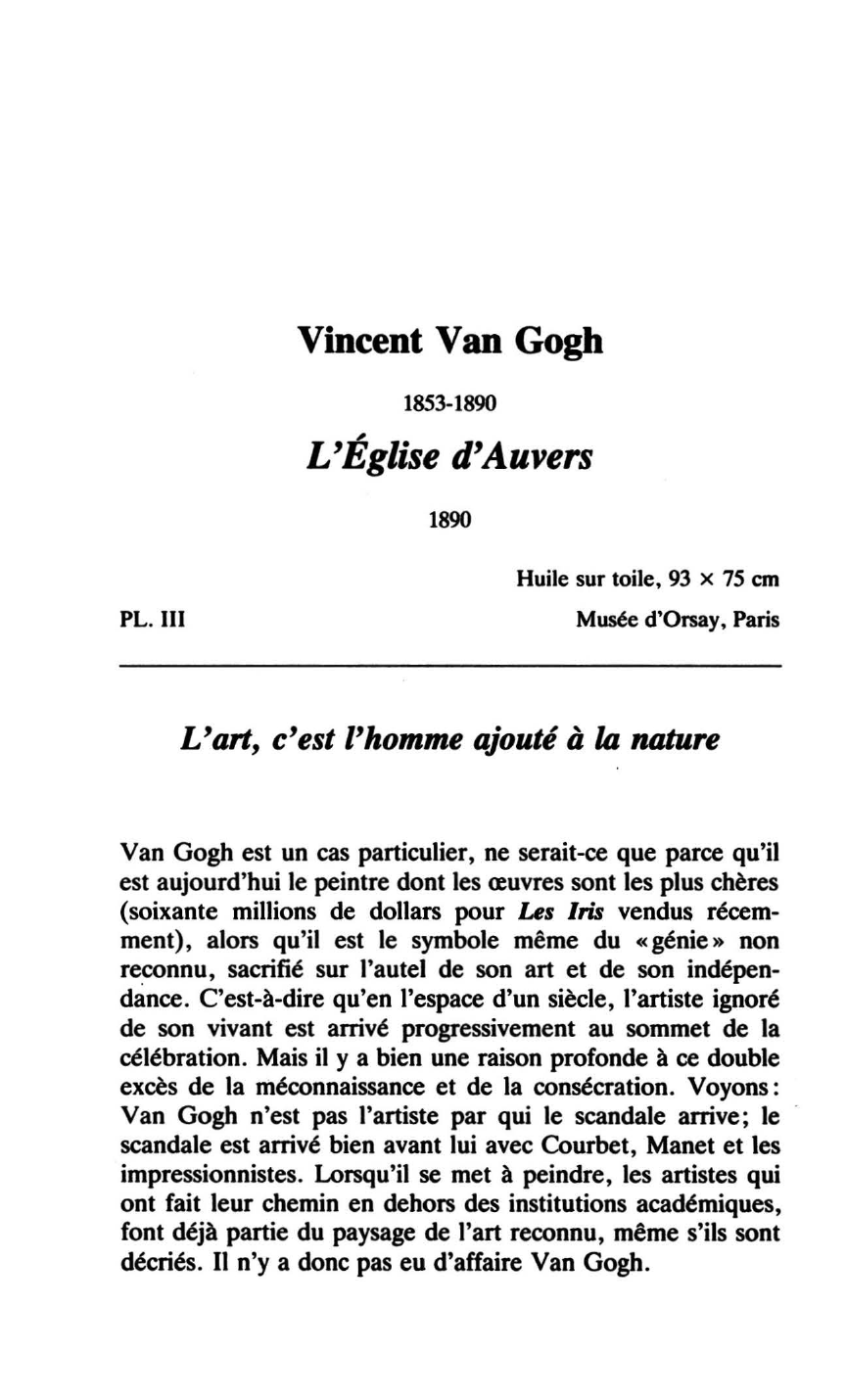 Prévisualisation du document Peinture: L'Église d'Auvers de Vincent Van Gogh