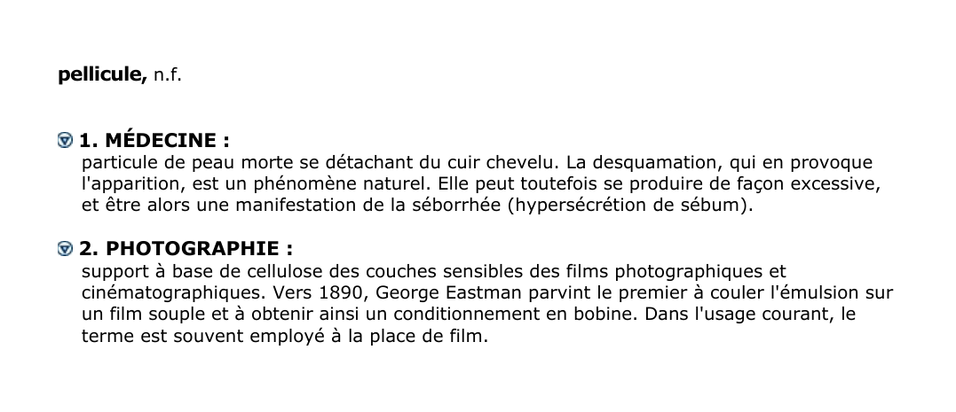 Prévisualisation du document pellicule, n.