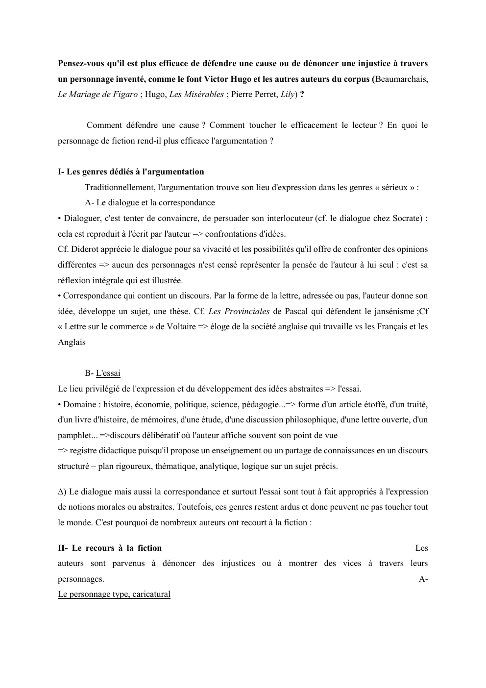 Prévisualisation du document Pensez-vous qu'il est plus efficace de défendre une cause ou de dénoncer une injustice à travers
un personnage inventé, comme...