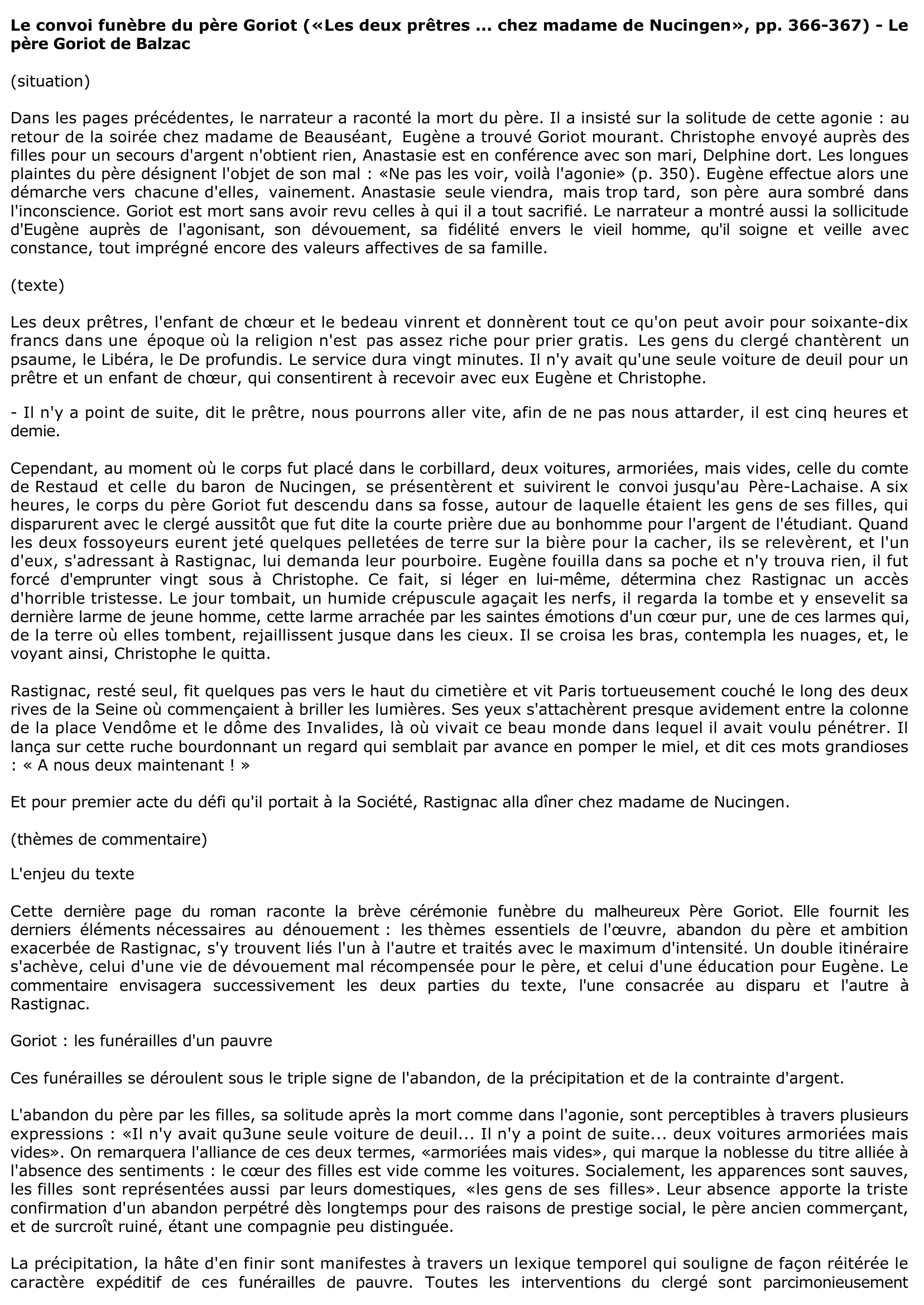 Prévisualisation du document PÈRE Goriot (le), d'H. de Balzac