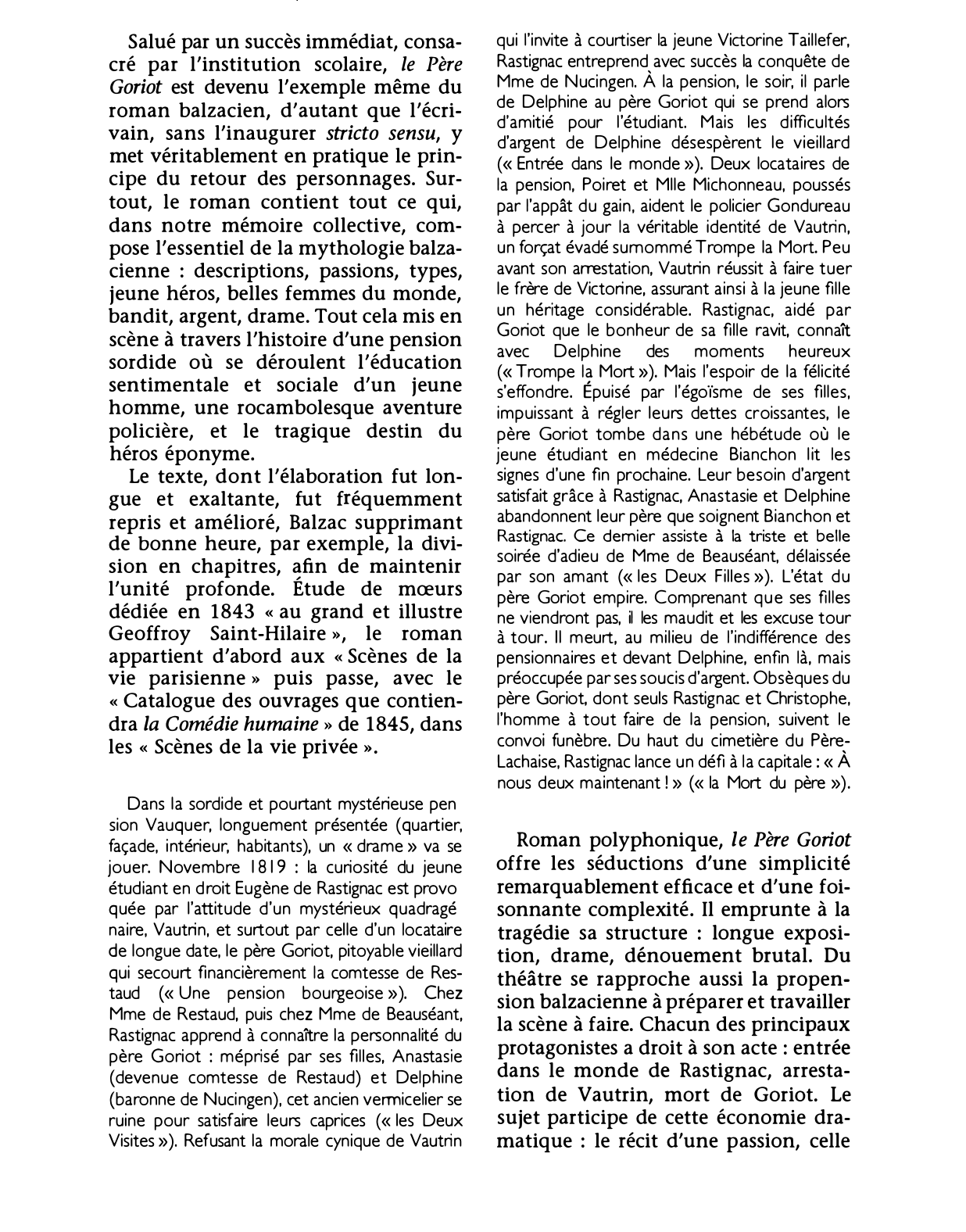 Prévisualisation du document PÈRE GORIOT (le). Roman d'Honoré de Balzac (résumé & analyse)