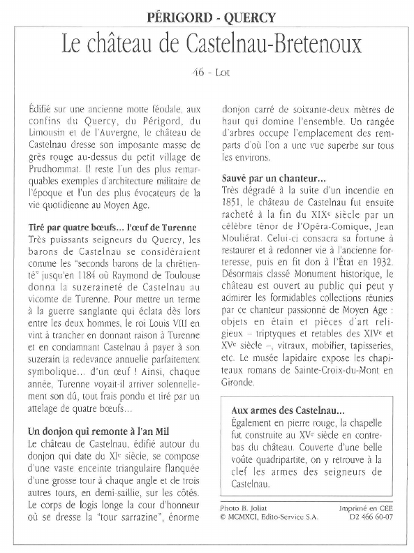 Prévisualisation du document PÉRIGORD -Le château de Castelnau-Bretenoux.