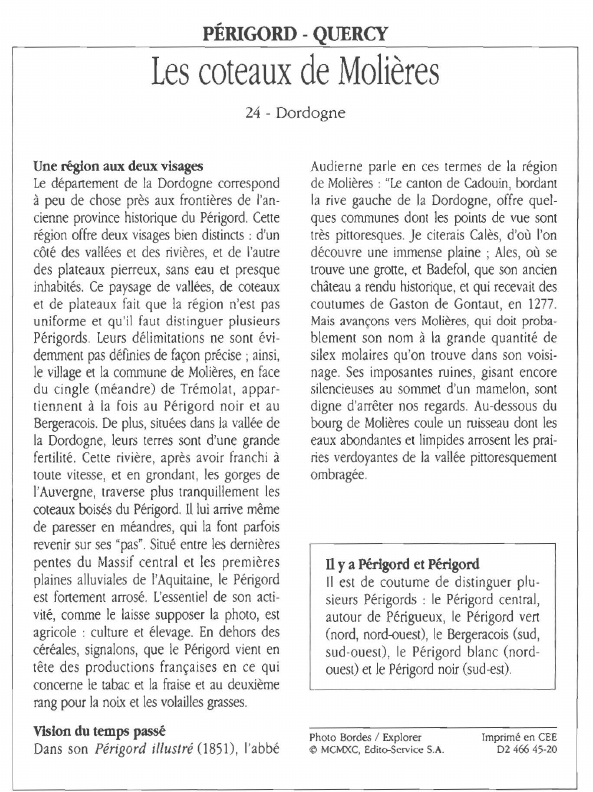 Prévisualisation du document PÉRIGORD -Les coteaux de Molières.