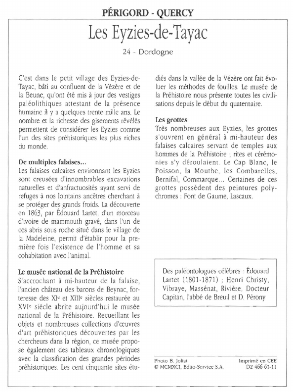 Prévisualisation du document PÉRIGORD -Les Eyzies-de-Tayac.