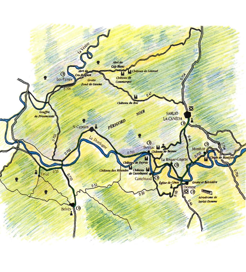 Prévisualisation du document PÉRIGORD - QUERCY 
Itinéraire dans la vallée de la Dordogne.