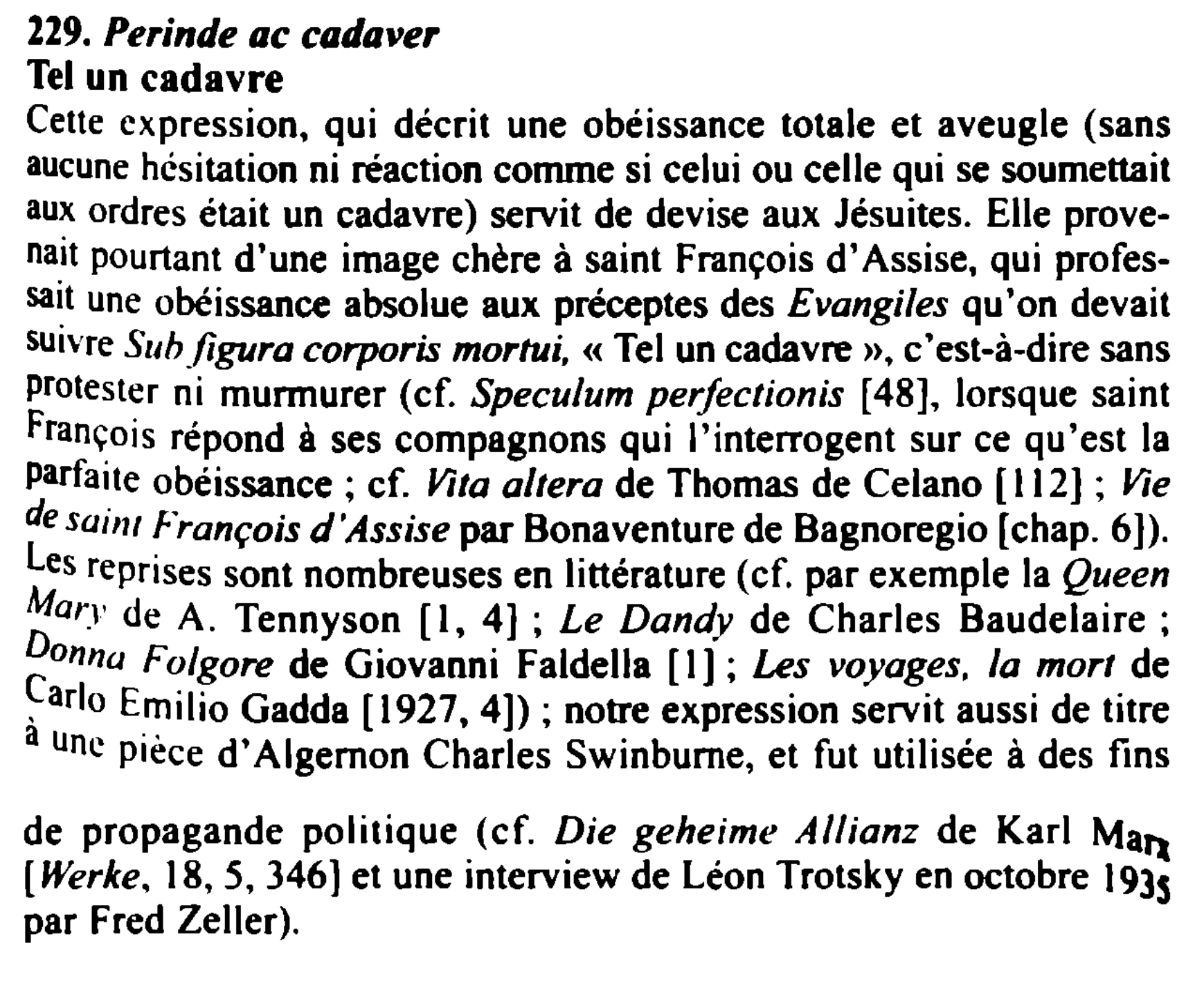 Prévisualisation du document Perinde ac cadaver
Tel un cadavre