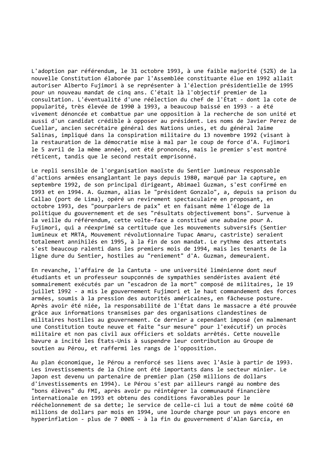 Prévisualisation du document Pérou (1993-1994)