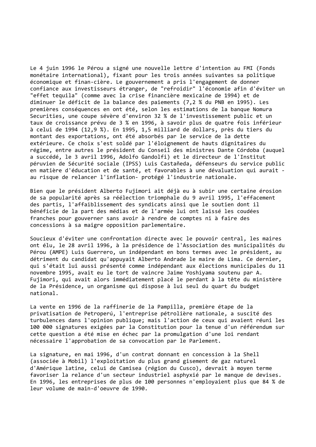 Prévisualisation du document Pérou (1995-1996)