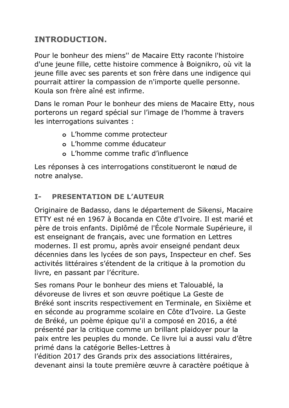Prévisualisation du document PERSONNAGE DE TOTO AMA FLEURY DANS POUR LE BONHEUR DES MIENS DE MACAIRE ETTY