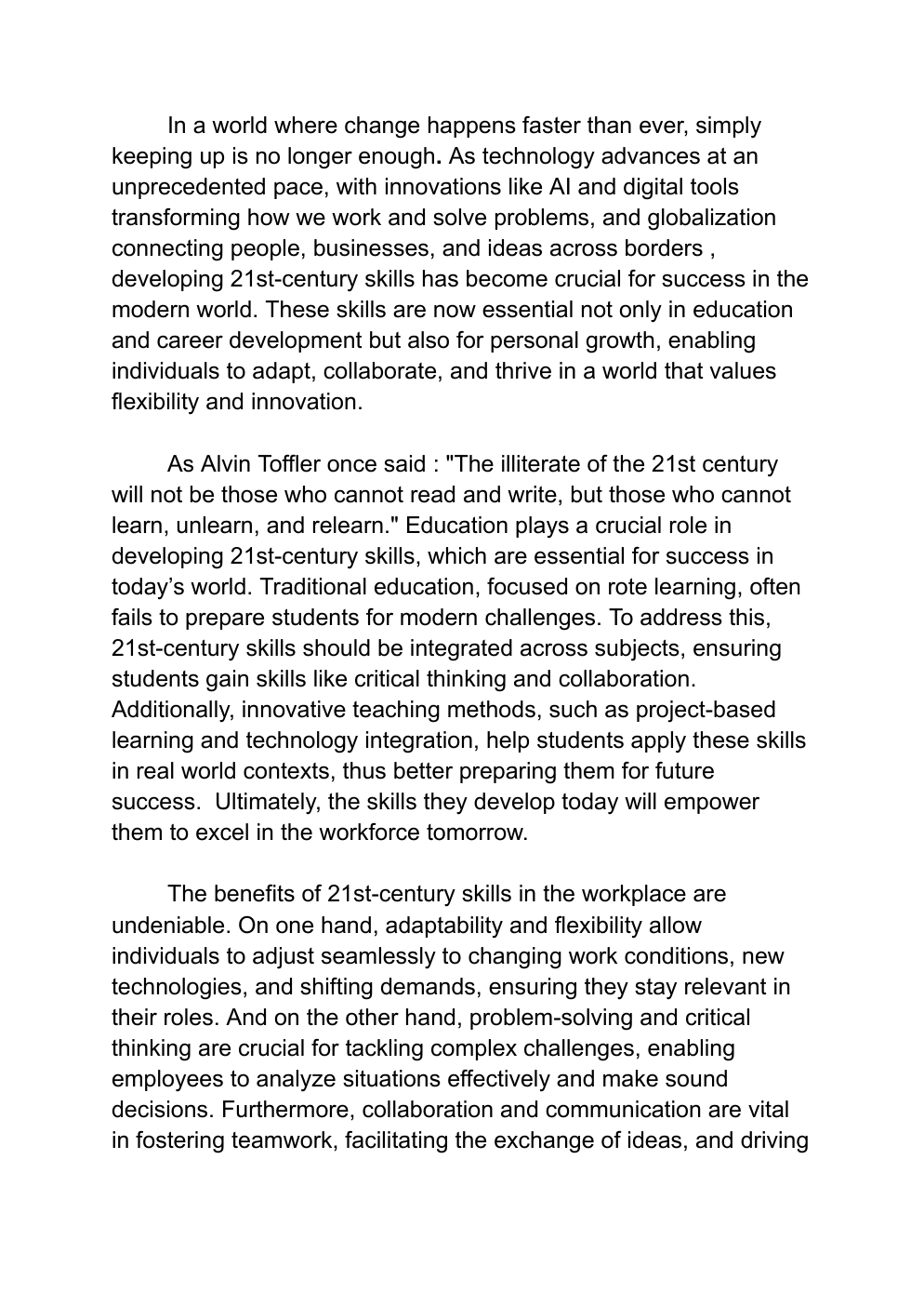 Prévisualisation du document persuasive essay about 21st century skills