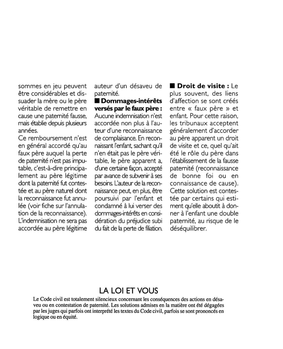 Prévisualisation du document « Perte de paternité » :
quelles conséquences ?