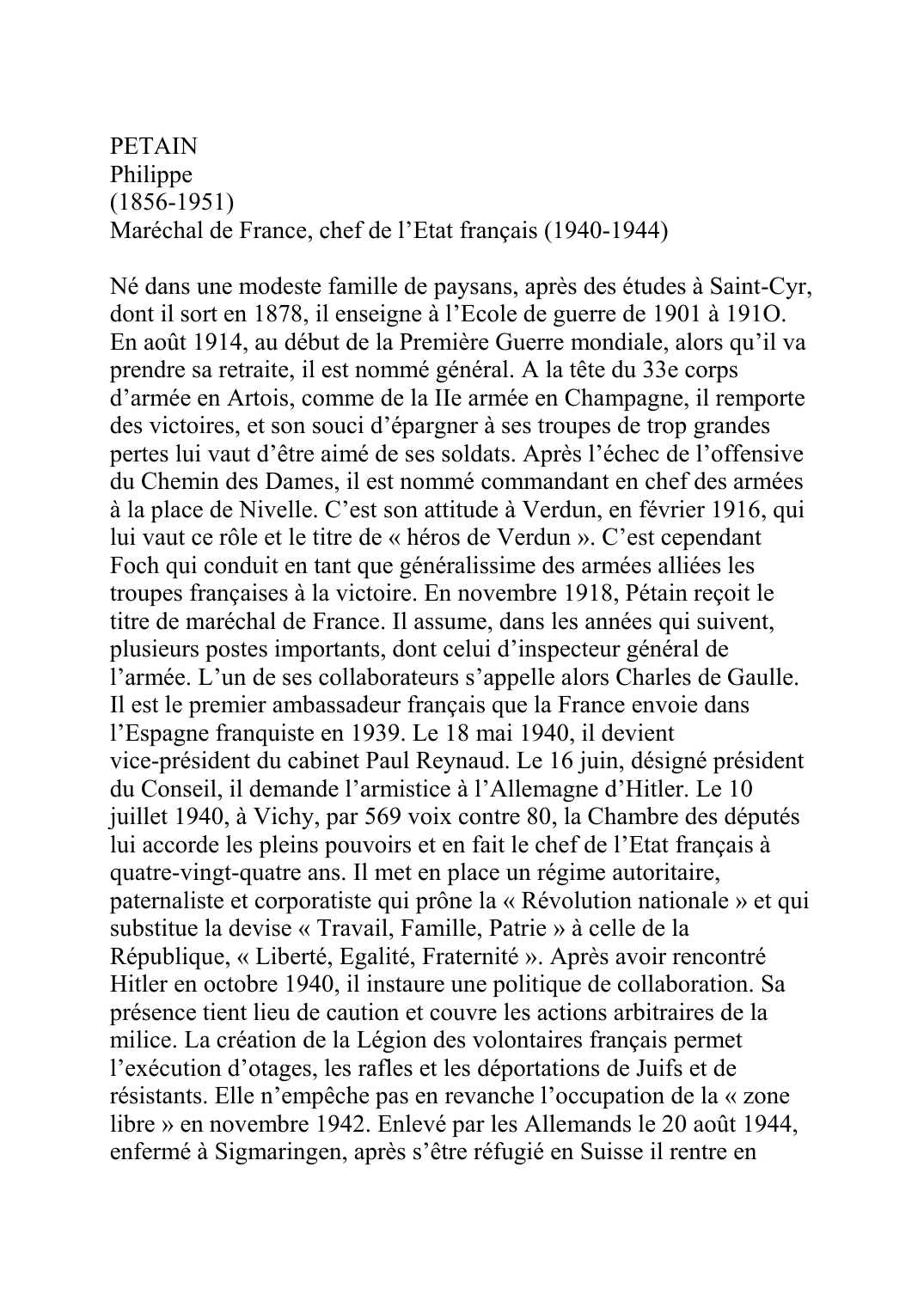 Prévisualisation du document PÉTAIN Philippe (1856-1951)