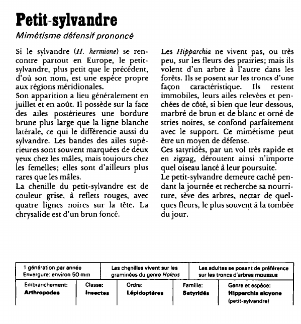 Prévisualisation du document Petit-sylvandre:Mimétisme défensif prononcé.