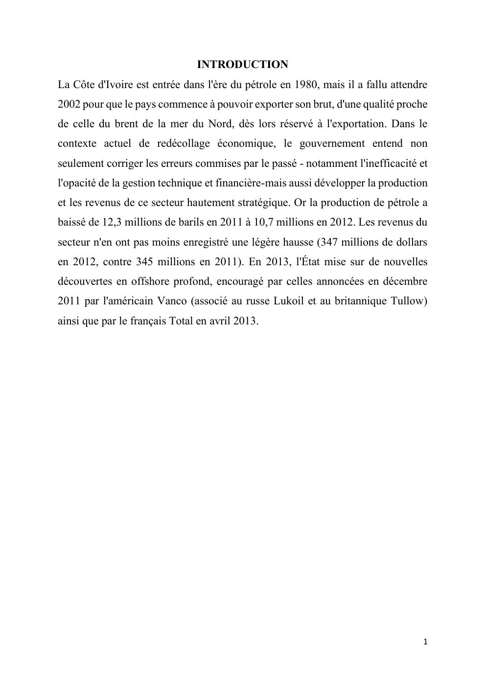 Prévisualisation du document PETROLE ET GAZ EN CÔTE D'IVOIRE