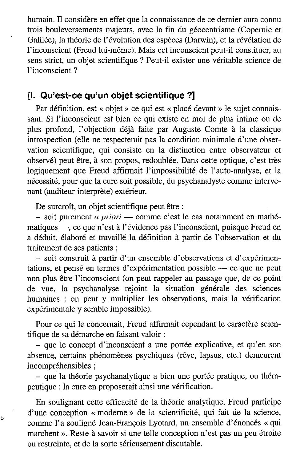 Prévisualisation du document Peut-il y avoir une connaissance de l’inconscient ?