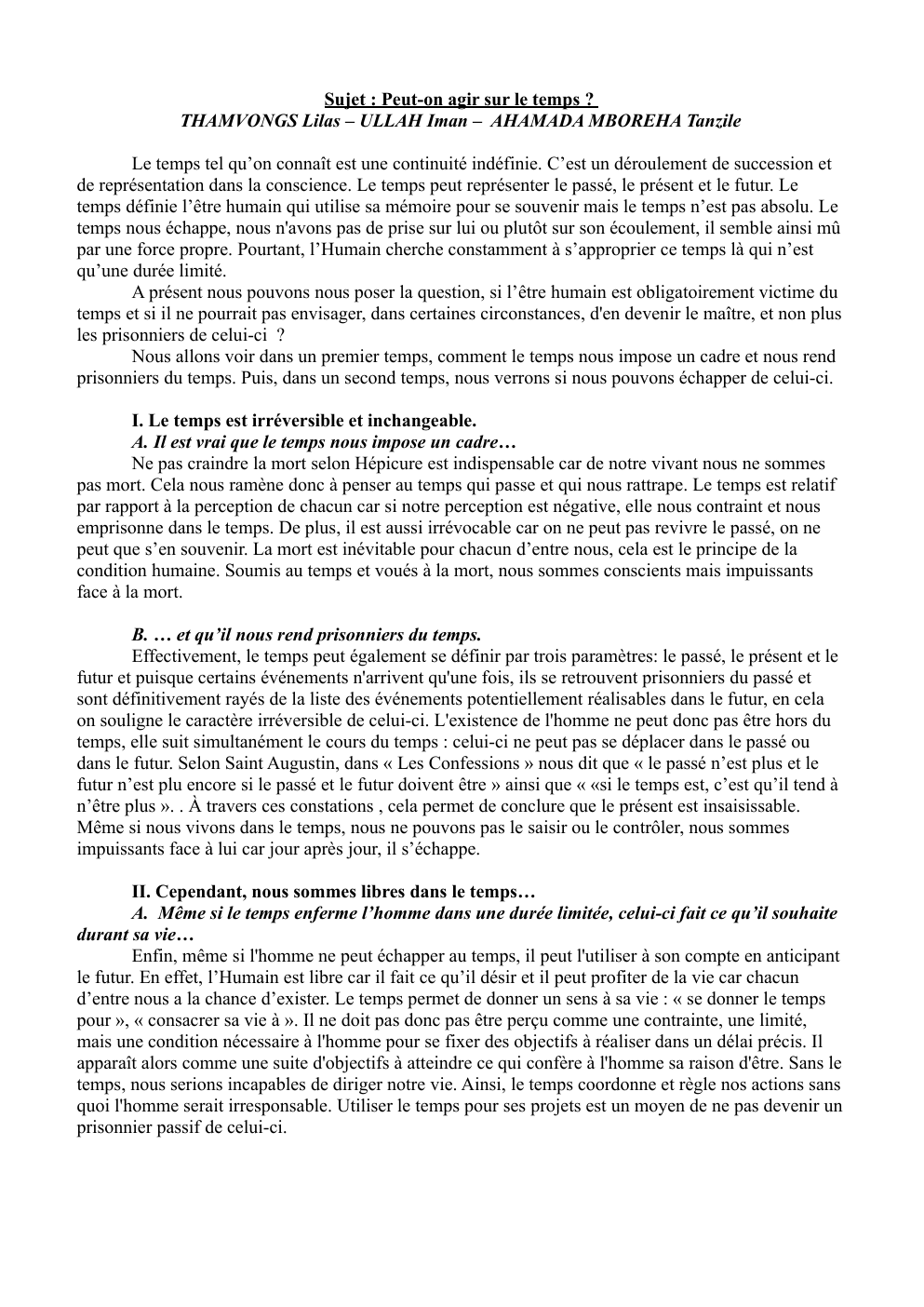 Prévisualisation du document Peut-on agir sur le temps?