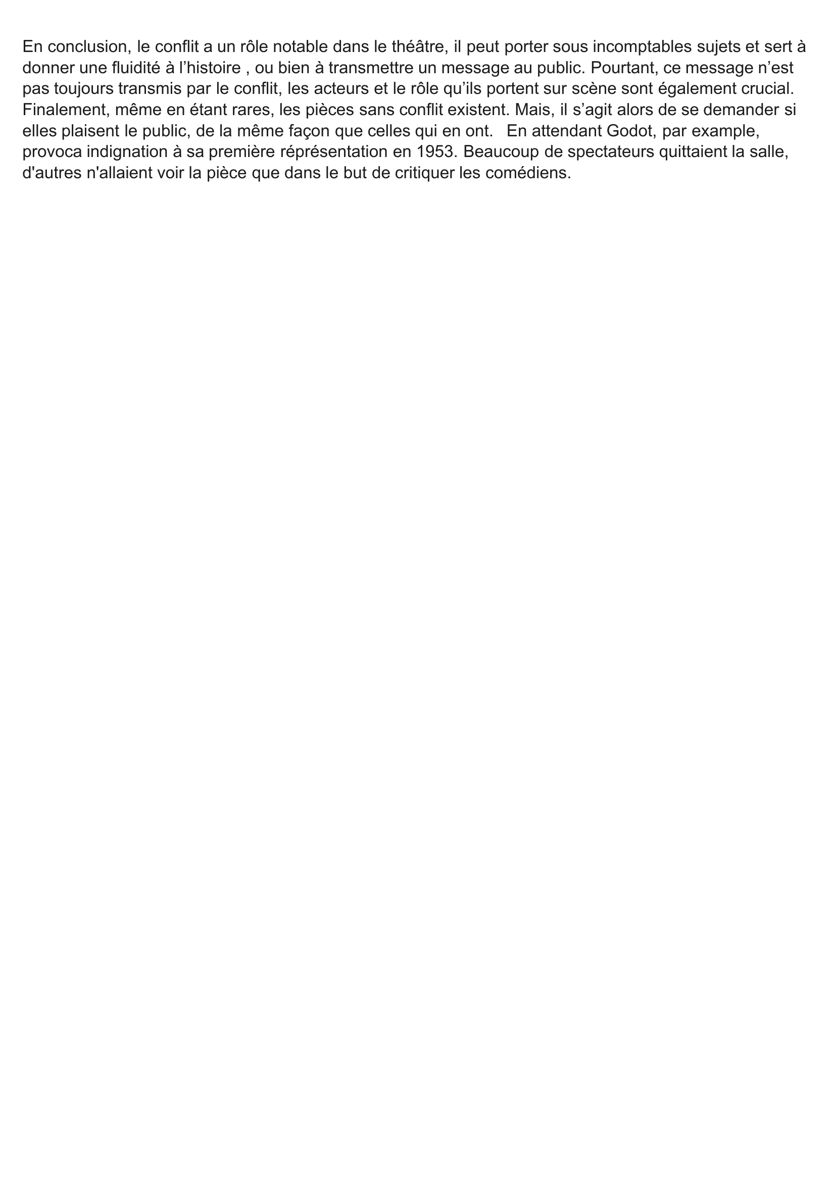 Prévisualisation du document Peut-on considérer que le conflit est l'essence du théâtre?