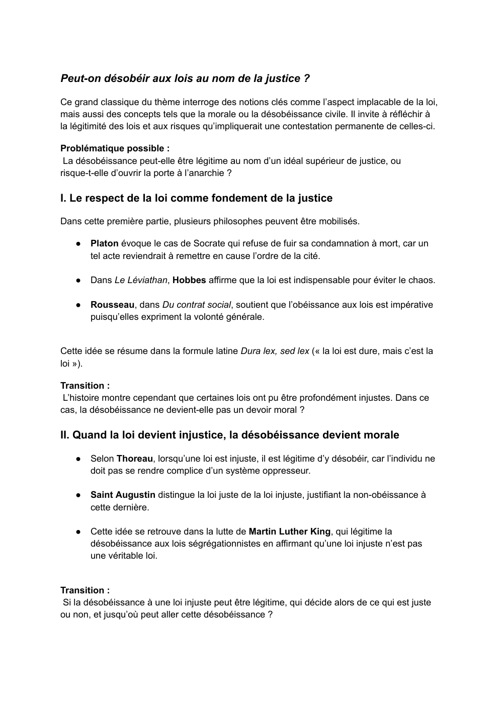 Prévisualisation du document Peut-on désobéir aux lois au nom de la justice ?