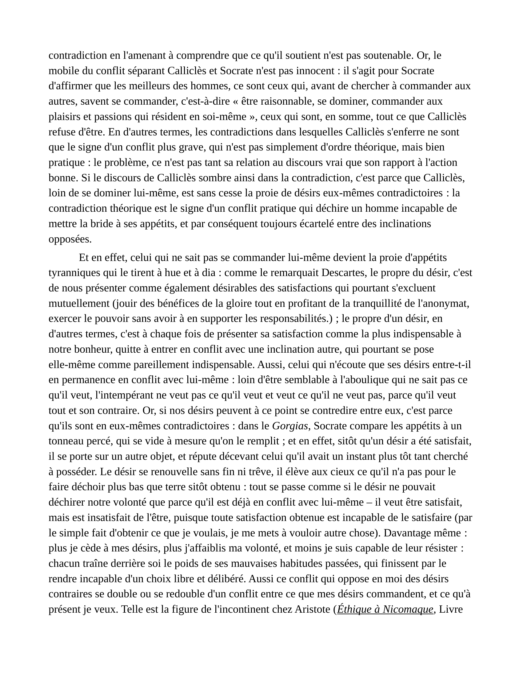Prévisualisation du document Peut-on être en conflit avec soi même ?