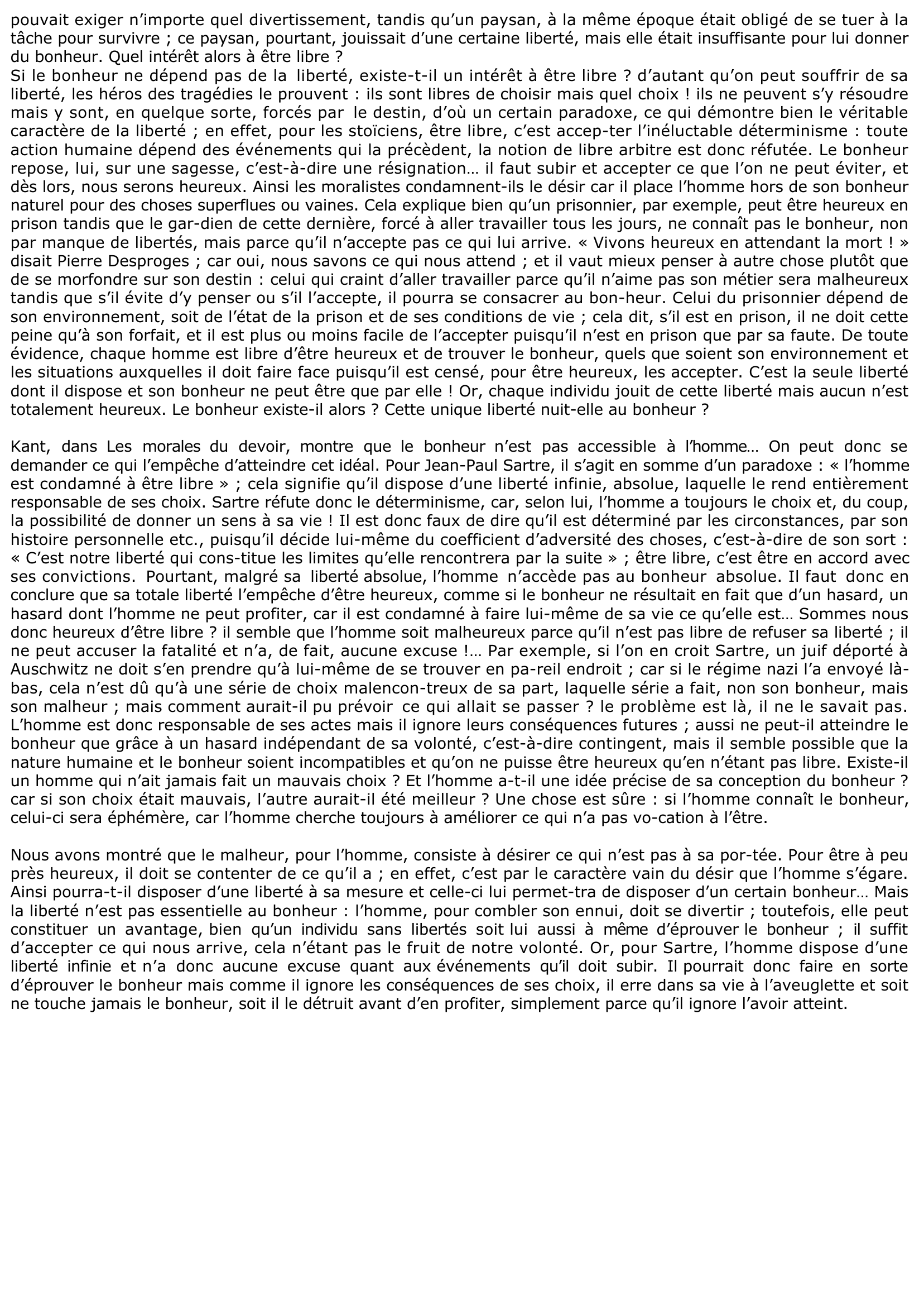 Prévisualisation du document Peut-on être heureux sans être libre ?