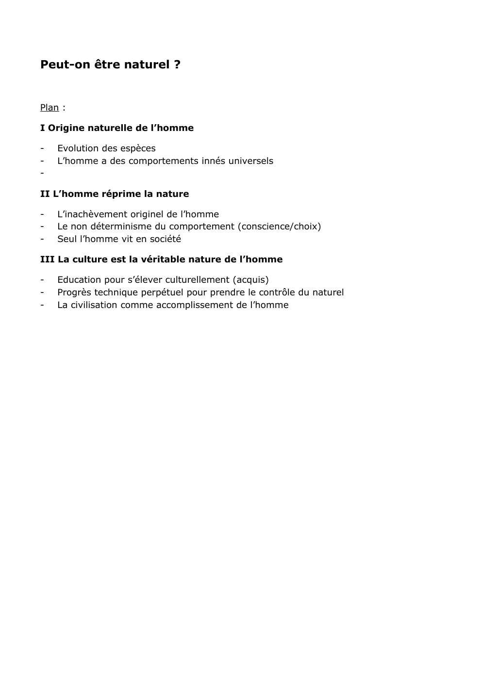 Prévisualisation du document Peut on être naturel?