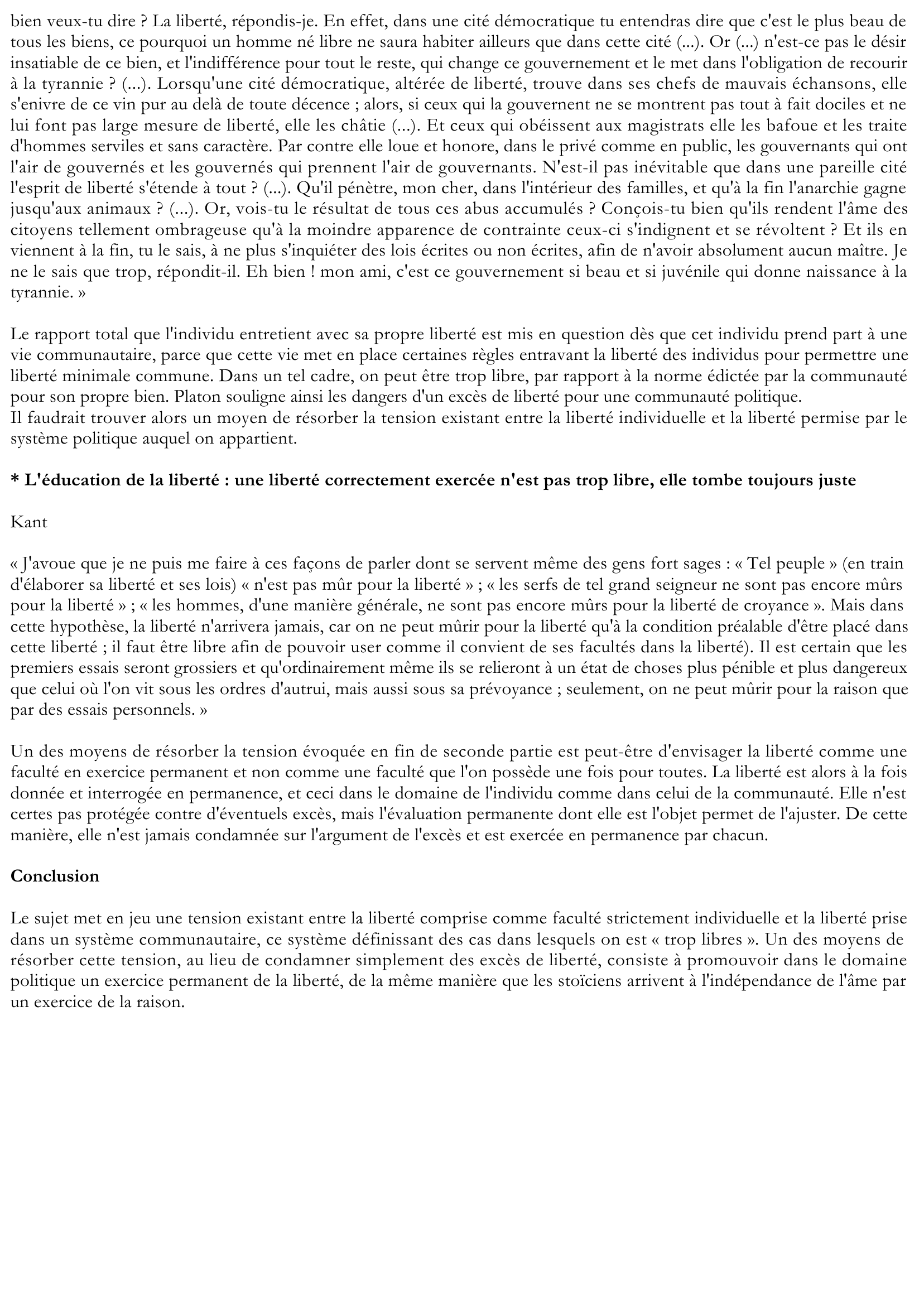 Prévisualisation du document Peut-on être trop libre ?