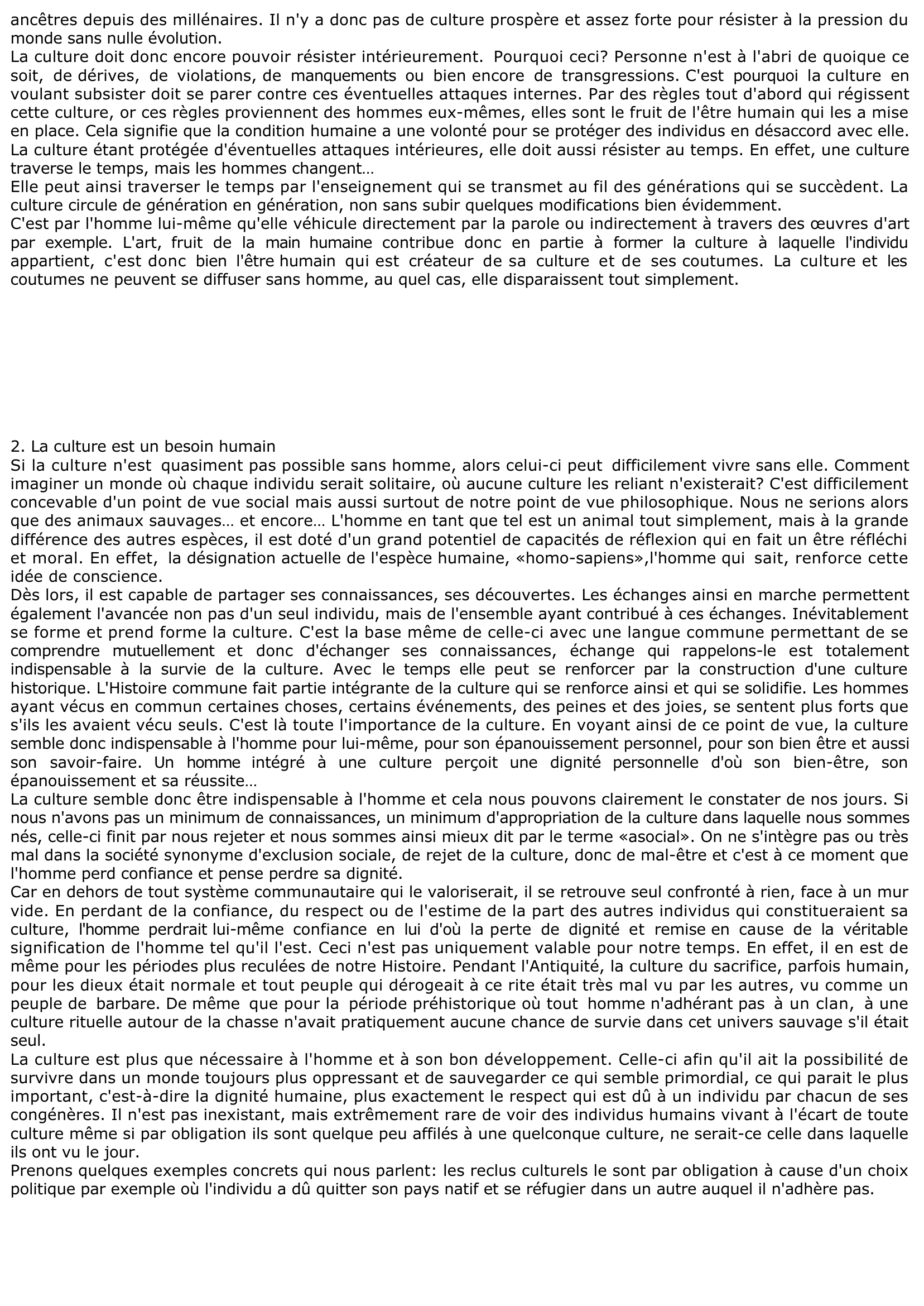Prévisualisation du document Peut-on parler d'homme sans culture ?