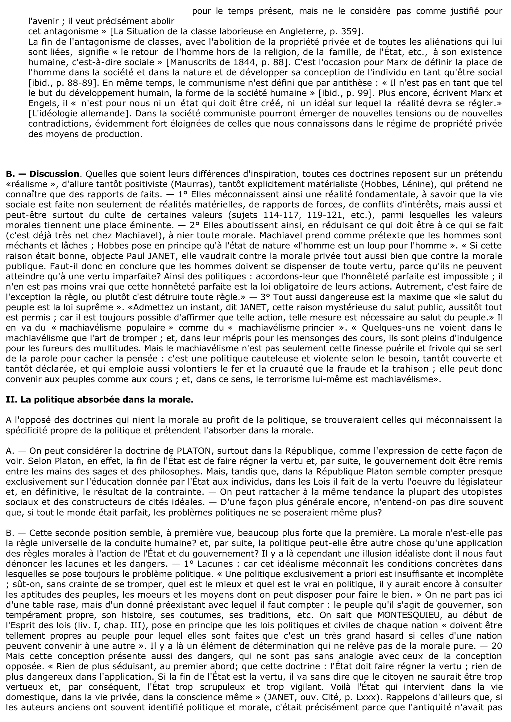 Prévisualisation du document Peut-on séparer la morale et la politique 	?