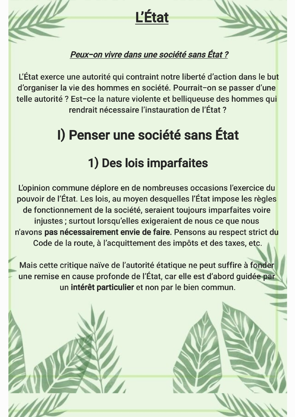 Prévisualisation du document Peut-on vivre  en société sans État ?