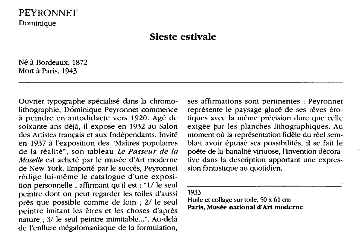 Prévisualisation du document PEYRONNET Dominique : Sieste estivale