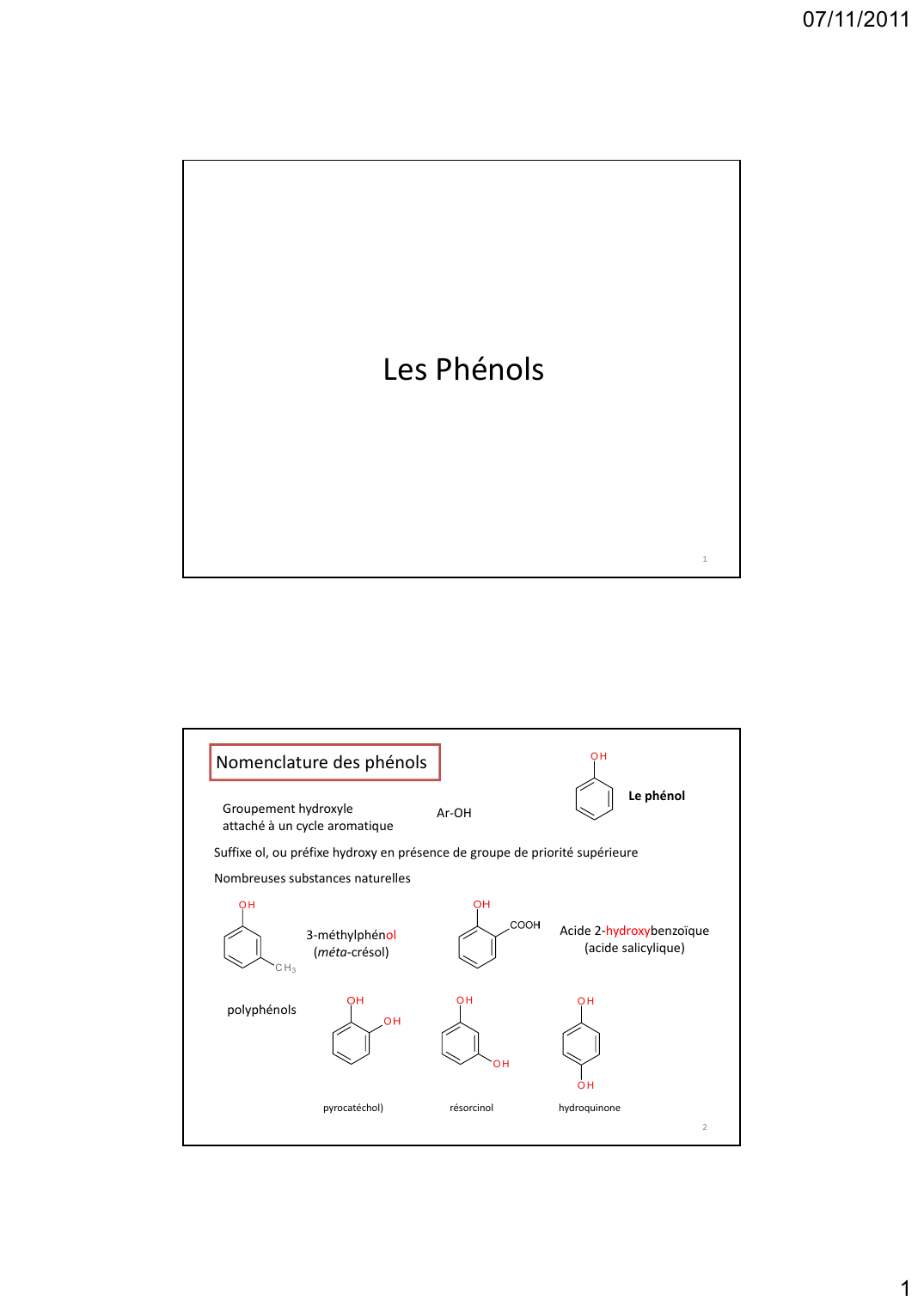 Prévisualisation du document Les Phénols