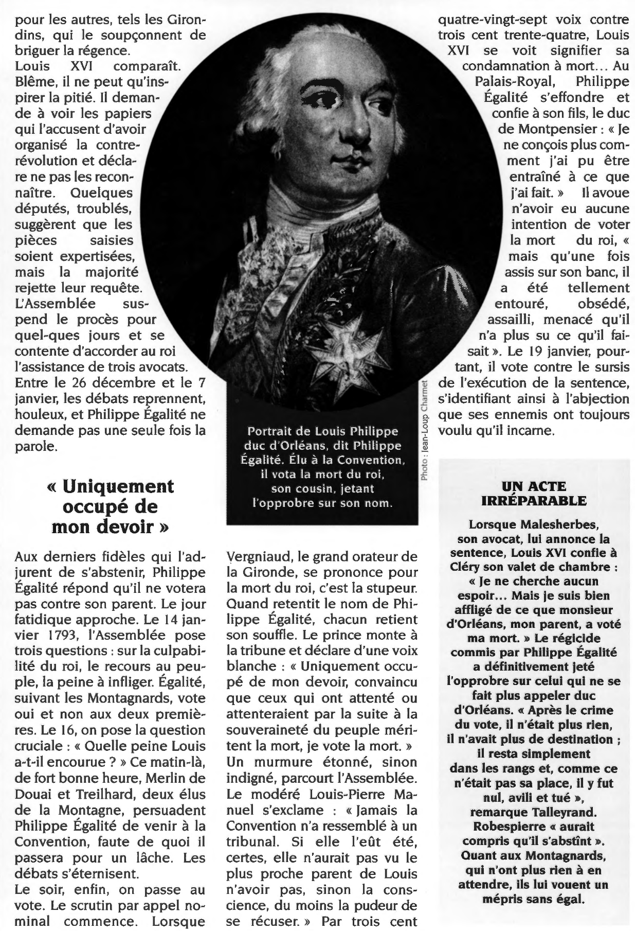 Prévisualisation du document PHILIPPE EGALITE, Louis Philippe Joseph, duc d'Orléans dit (1747-1793) - Biographie