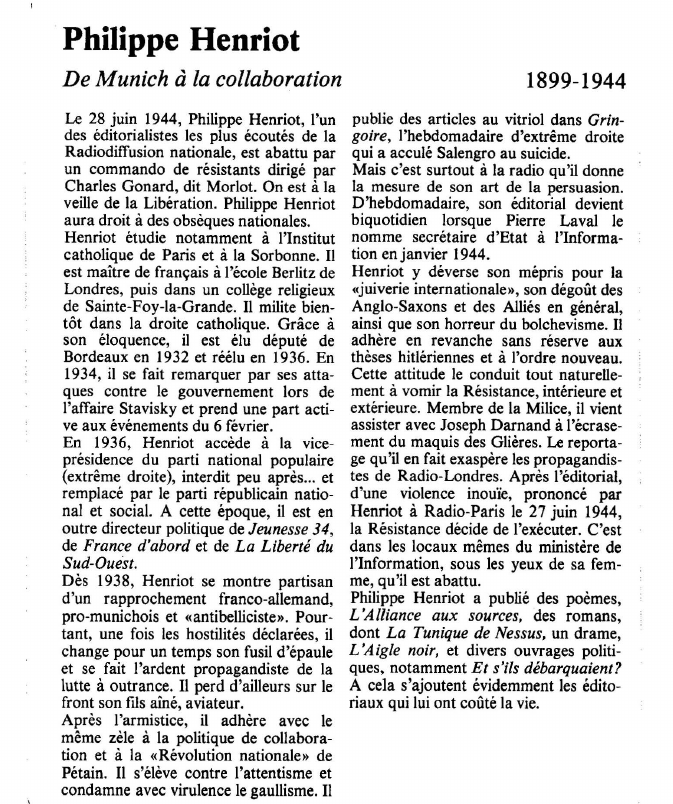 Prévisualisation du document Philippe HenriotDe Munich à la collaboration.