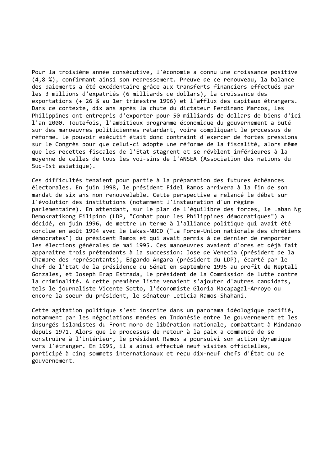 Prévisualisation du document Philippines (1995-1996)