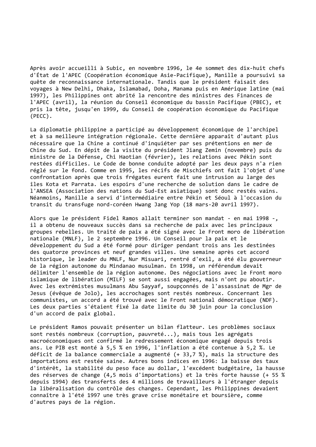 Prévisualisation du document Philippines (1996-1997)