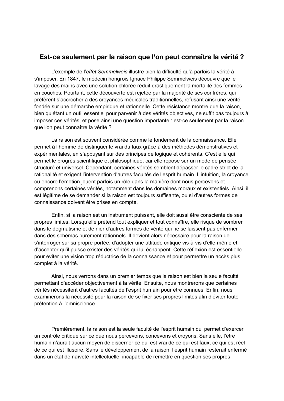 Prévisualisation du document Philo: est-ce seulement par la raison que l'on peut connaître la vérité ?