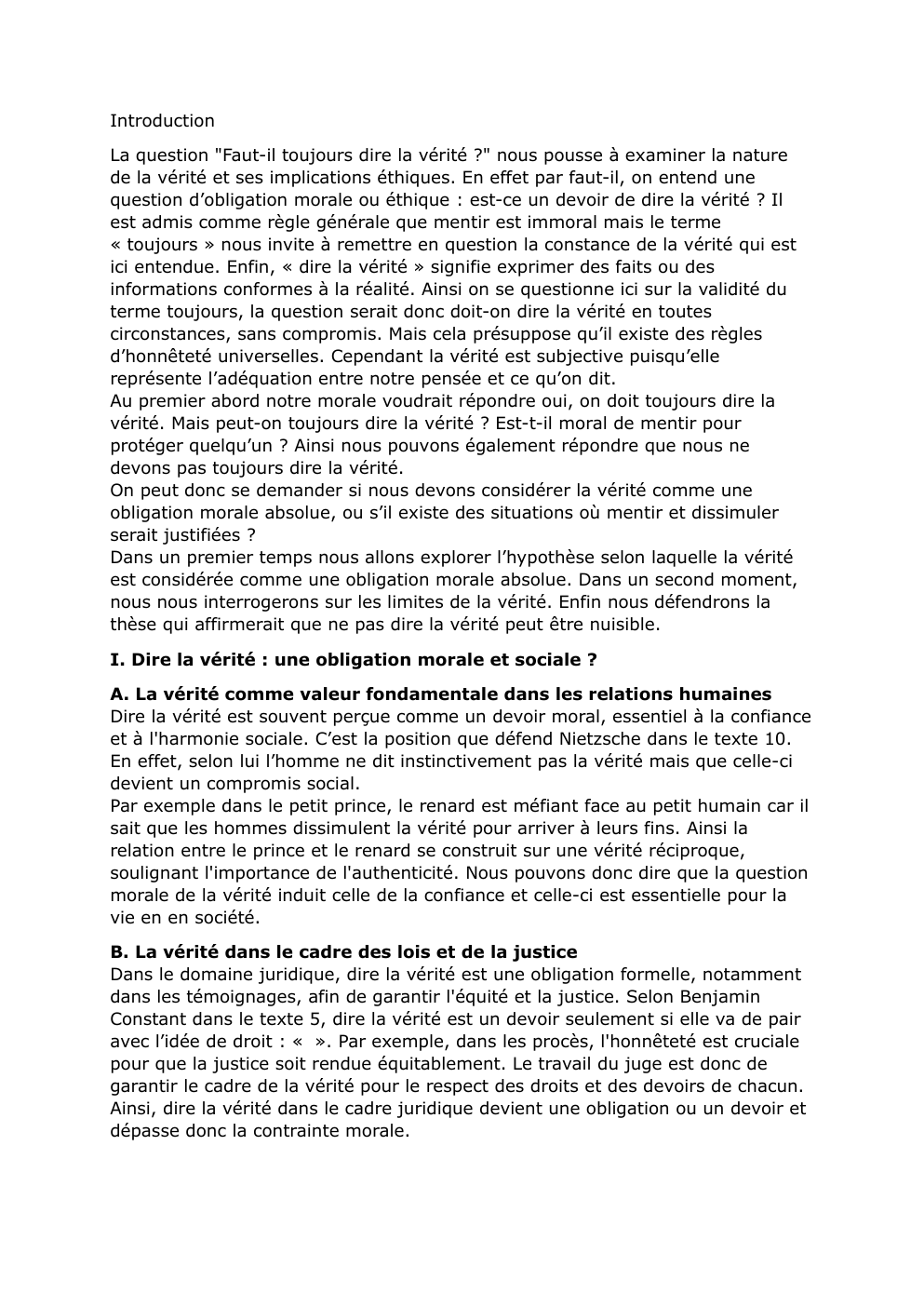 Prévisualisation du document Philo- Faut-il toujours dire la vérité