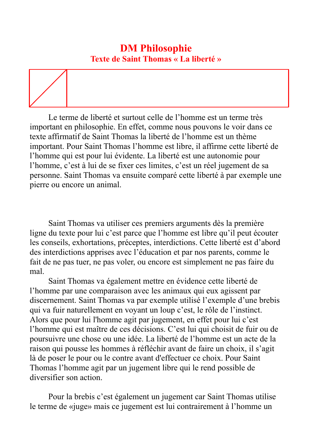 Prévisualisation du document Philo La liberté de saint Thomas