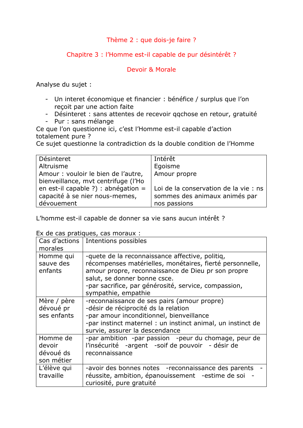 Prévisualisation du document Philo: l'Homme est-il capable de pur désintéret ?