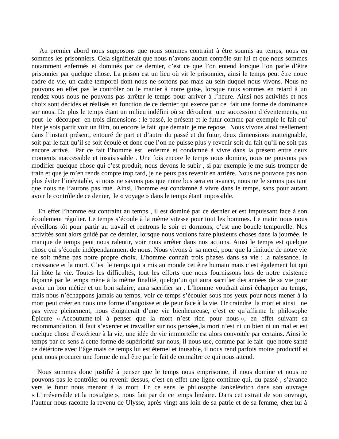 Prévisualisation du document philo temps dissertation