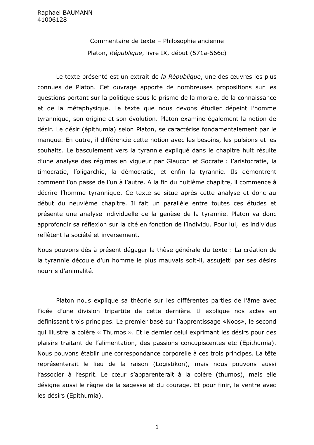 Prévisualisation du document philosophie - commentaire de texte platon livre IX la république
