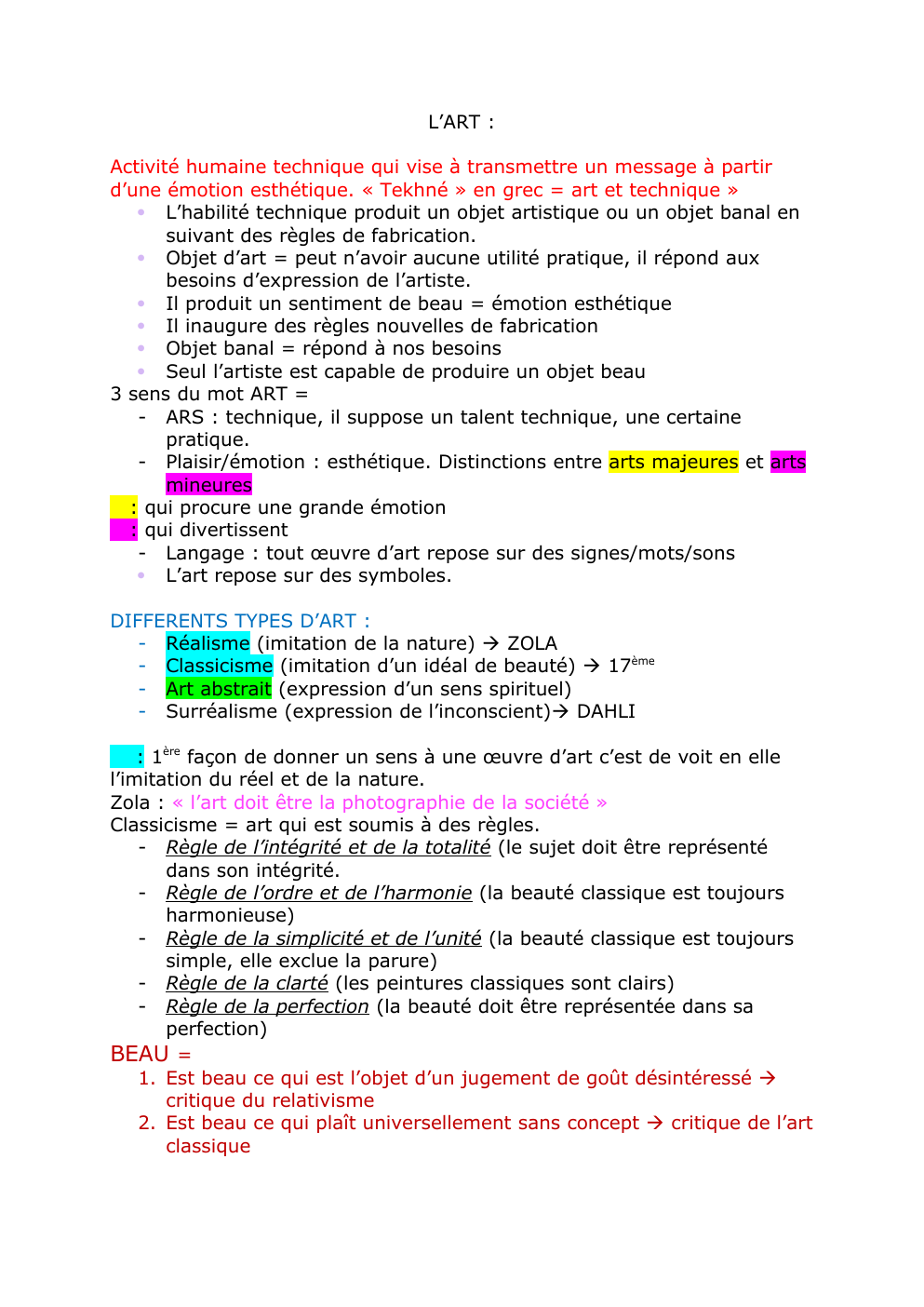 Prévisualisation du document philosophie l'art