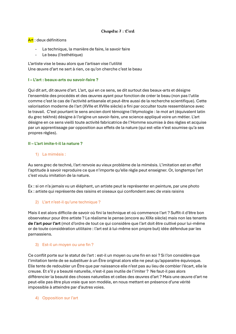 Prévisualisation du document Philosophie : l'ART