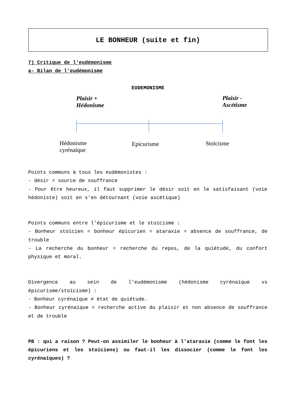 Prévisualisation du document philosophie, le bonheur - cours