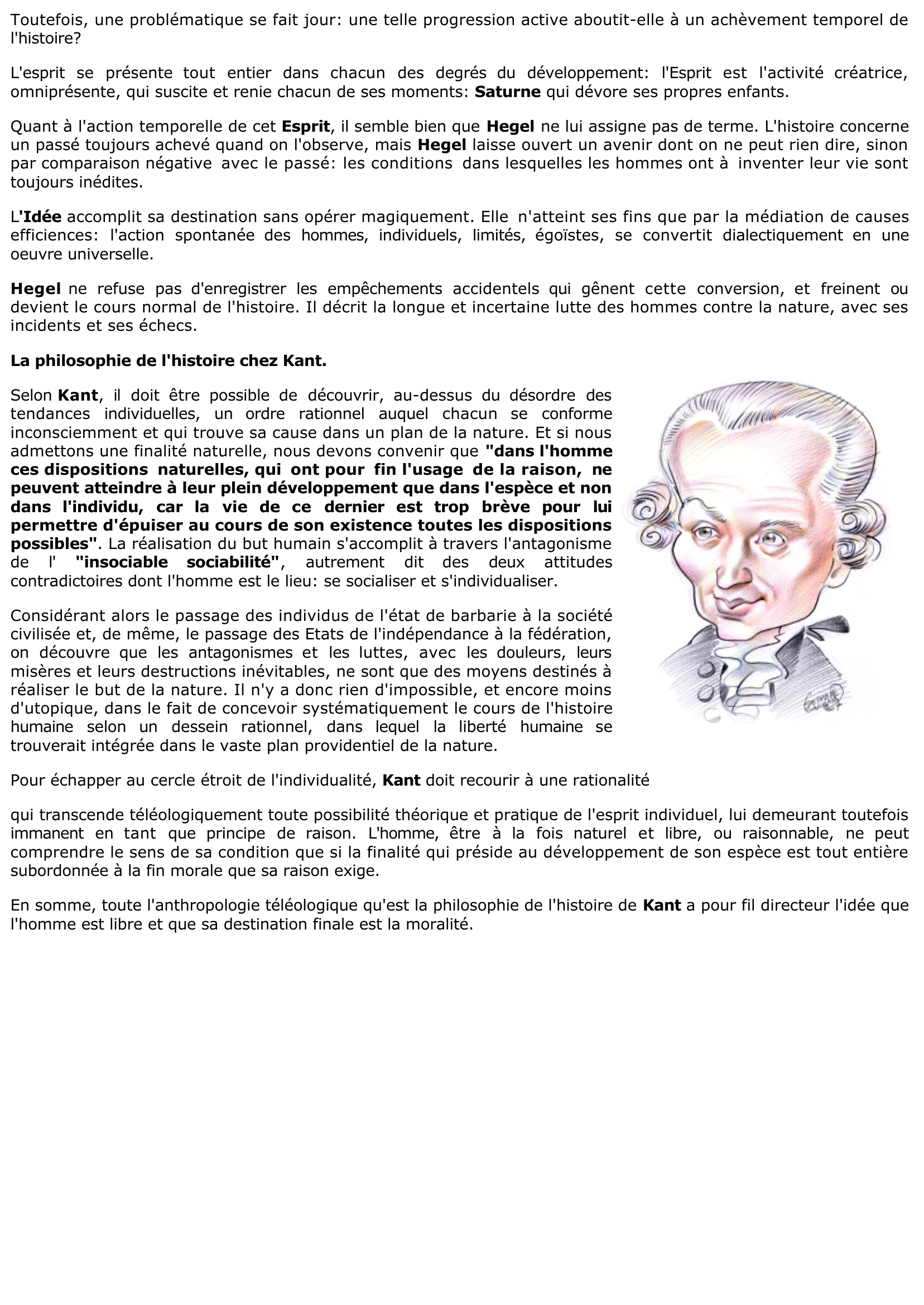 Prévisualisation du document Philosophies de l'Histoire: Kant, Hegel, Marx	?