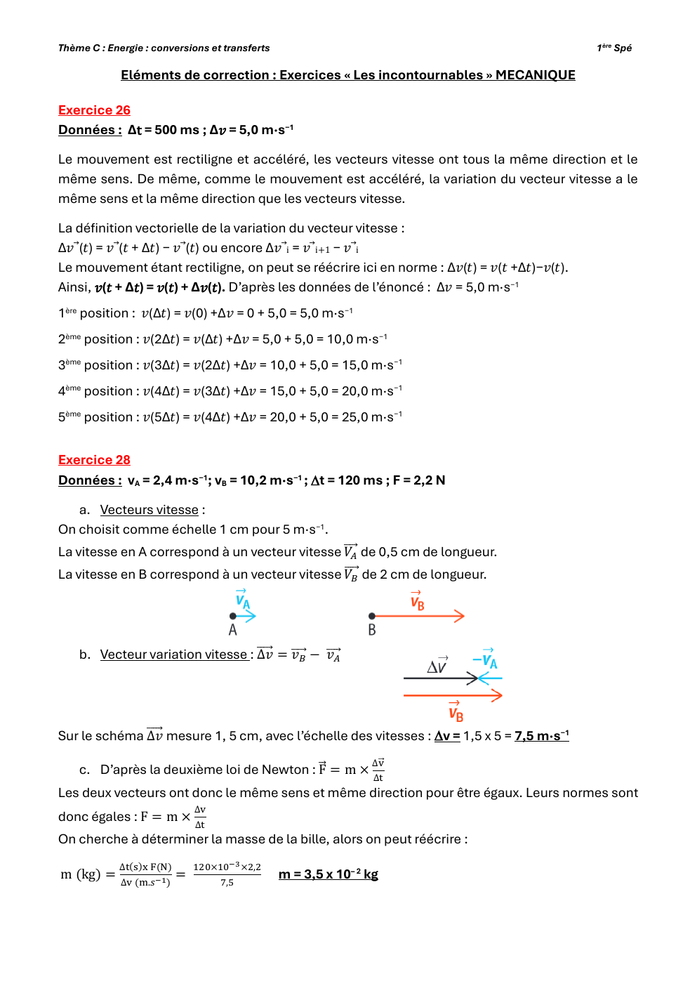Prévisualisation du document physique première - Thème C : Energie : conversions et transferts
