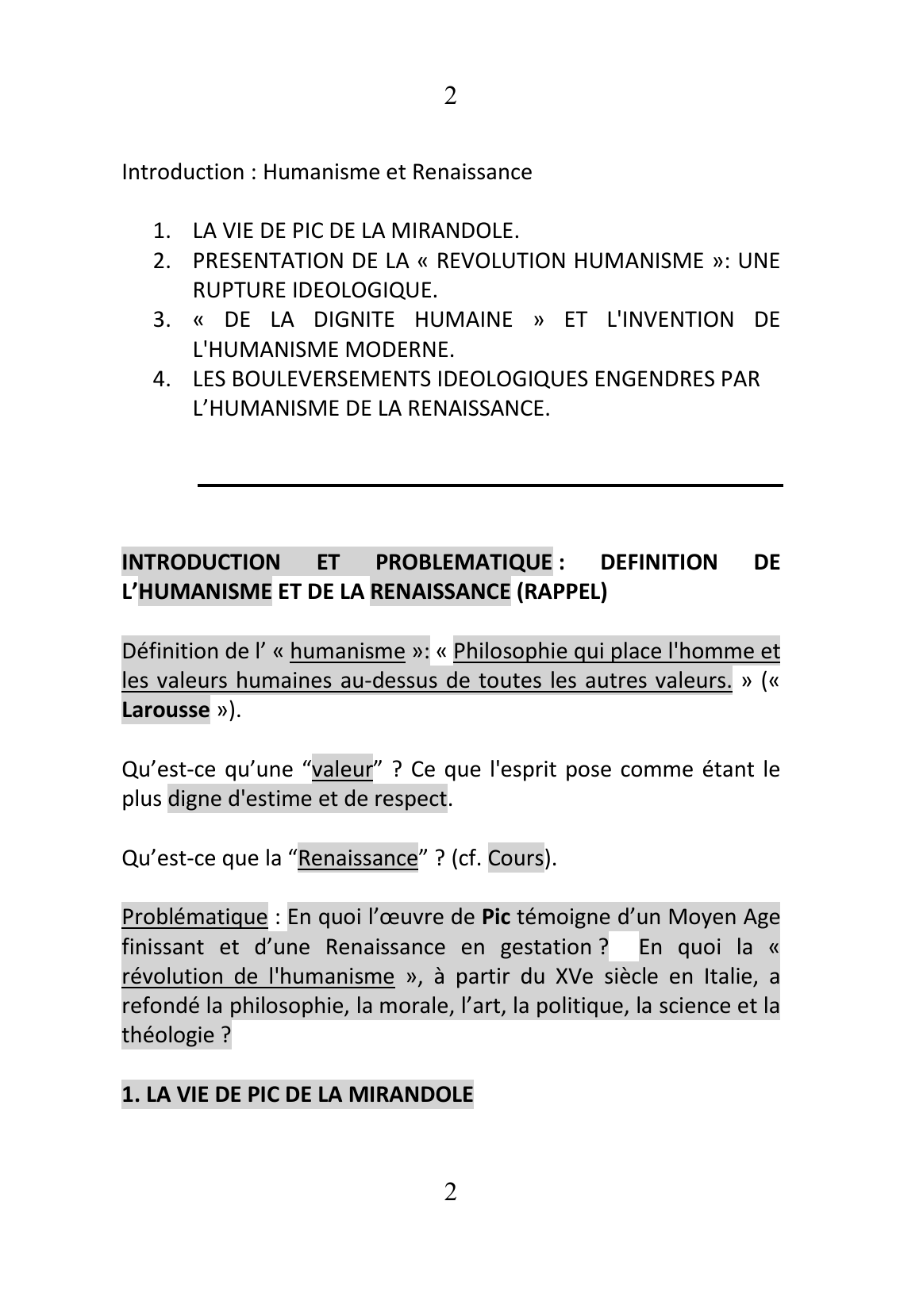Prévisualisation du document PIC DE LA MIRANDOLE : DISCOURS SUR LA DIGNITE DE L'HOMME (Résumé & Analyse)