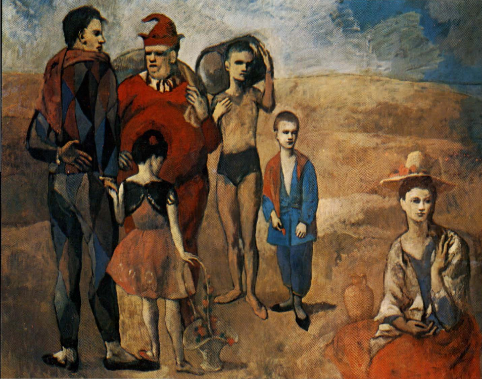 Prévisualisation du document PICASSO Pablo Ruiz Blasco y Picasso, dit Pablo : Famille de saltimbanques (analyse du tableau).